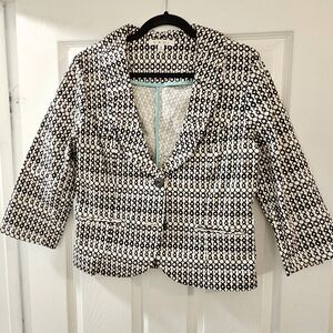 CAbi Black and White Patterned Blazer